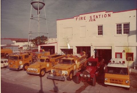 Fire Apparatus on front apron of Boyd Street Fire Station